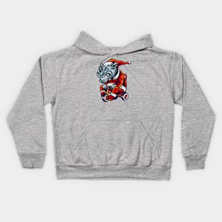 Cute Christmas Rhino on a Tricycle Kids Hoodie